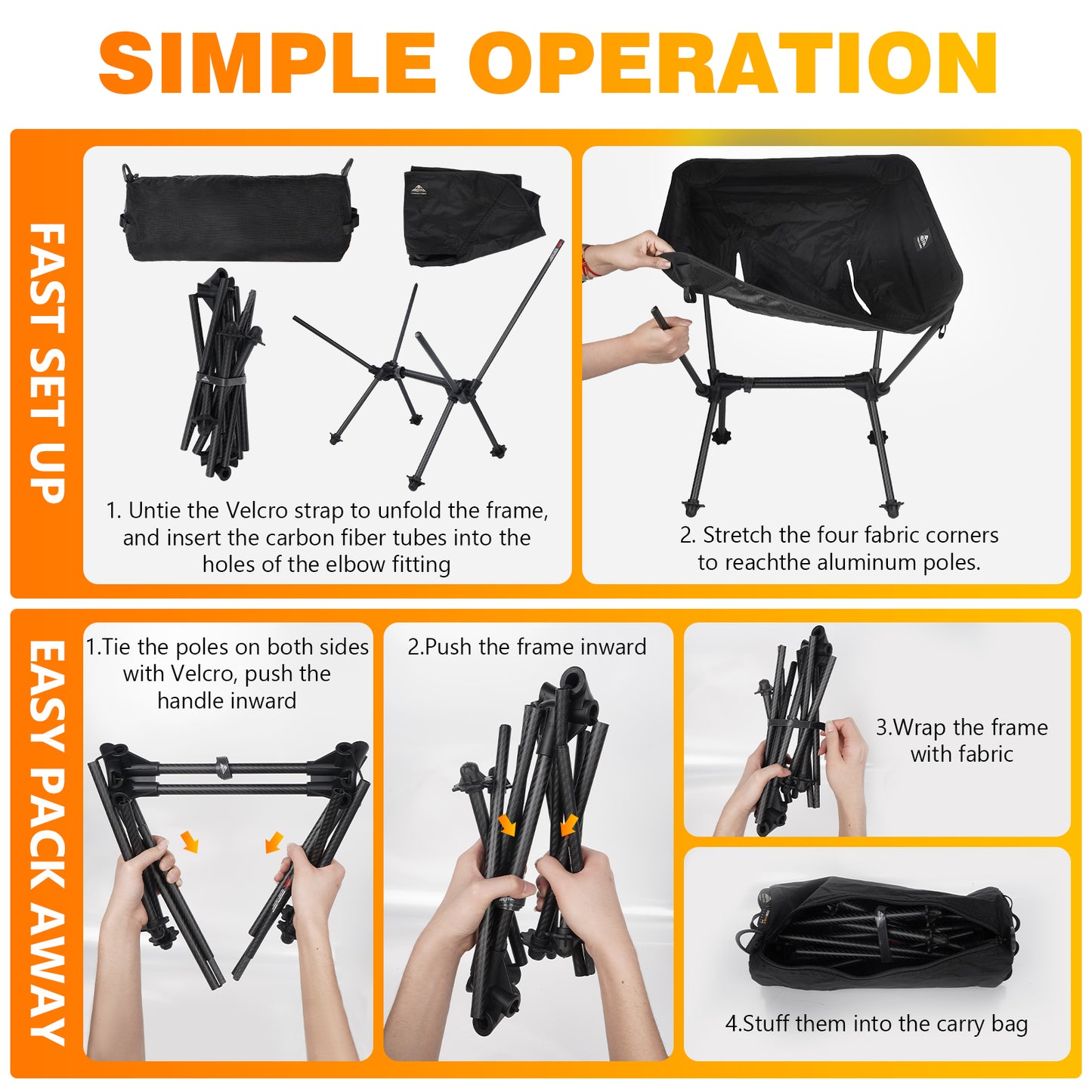 Areffa Carbon Fiber Ultralight Backpacking Chair